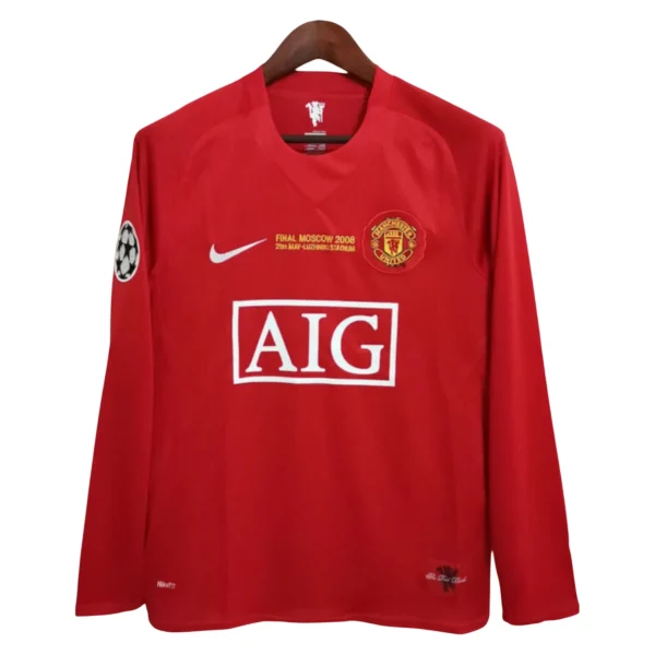 Camiseta Retro Manchester United 07/08 – Edición Final Champions League manga larga