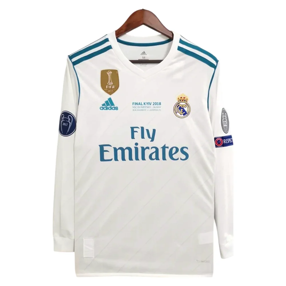 Camiseta Retro Real Madrid 17/18 1ª Equipación – Edición Final Champions League manga larga